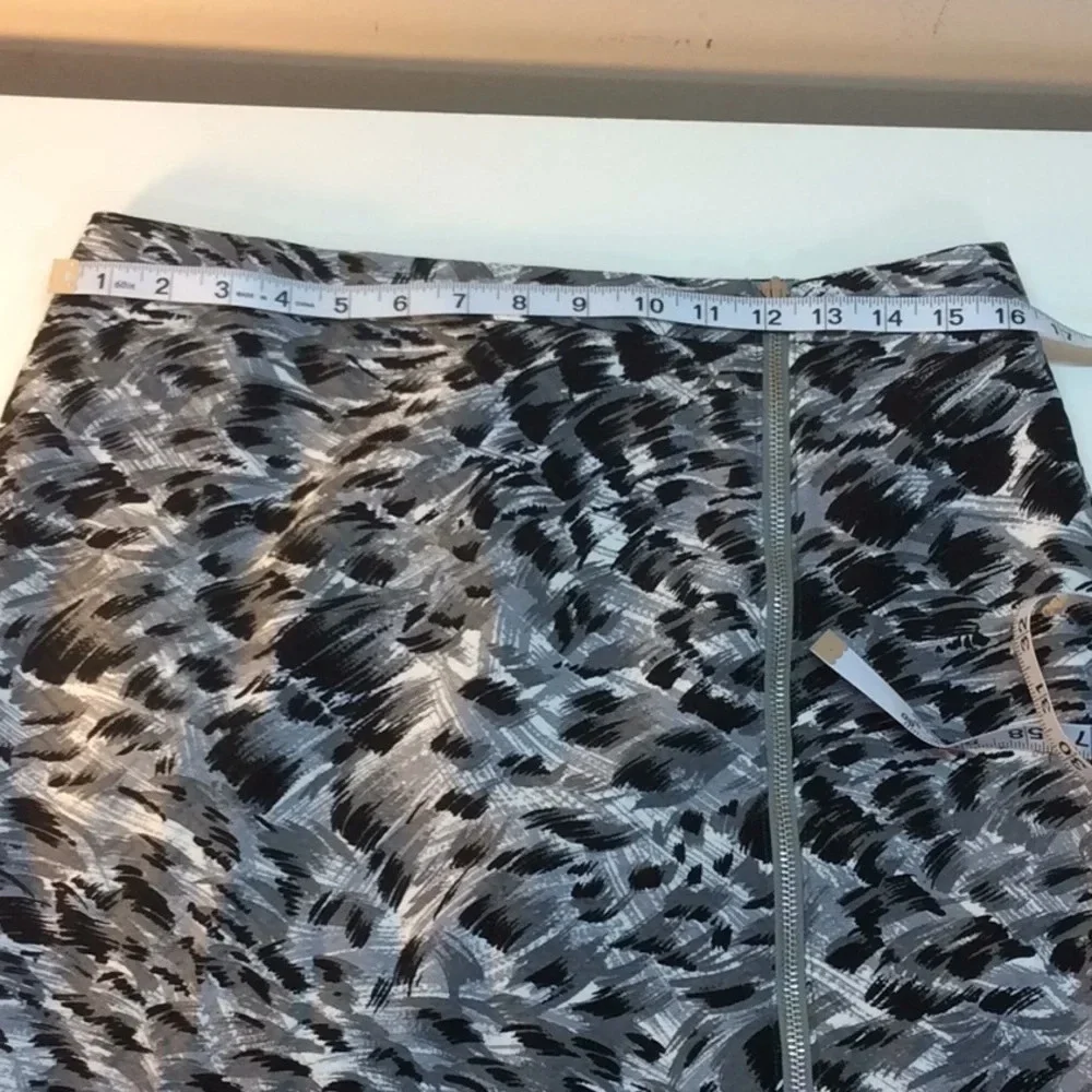 Talbots Gray, Black&White Pencil Skirt Side Zipper - Picture 4 of 8